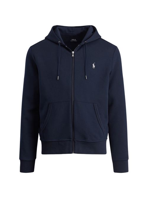Felpa da uomo in misto cotone, con cappuccio e zip, colore blu navy POLO RALPH LAUREN | 710888282002